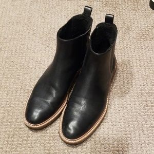 Botkier Chelsea faux sherling lined black boots